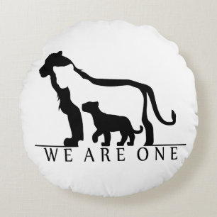 Coussins Ronds Famille Lion (version blanche)
