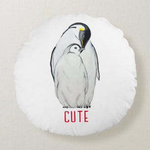 Coussins Ronds Famille mignonne de pingouins empereurs T-Shirt