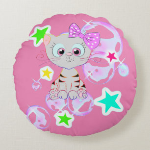 Coussins Ronds Fan Kitten