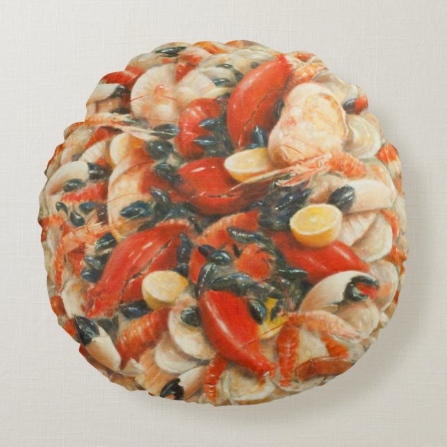 Coussins Ronds Fantaisie 2010 de fruits de mer (Devant)
