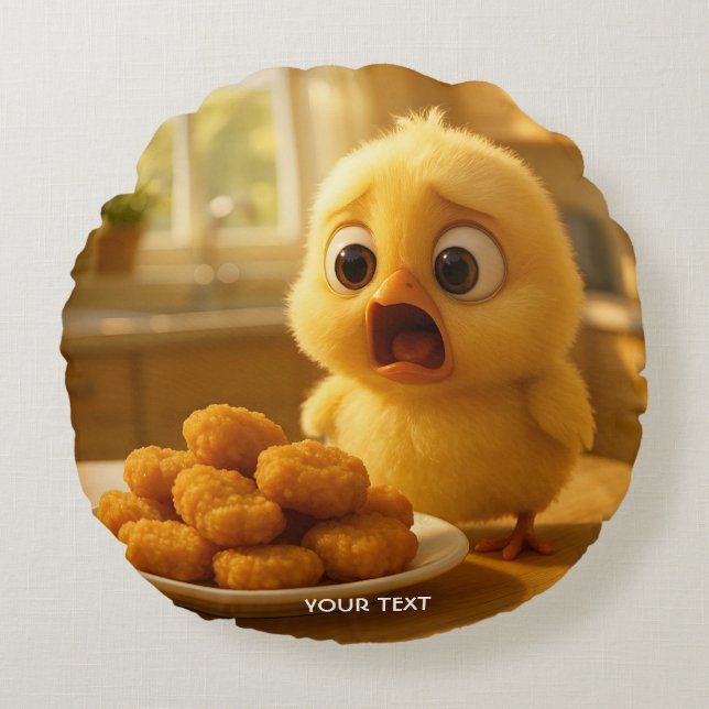 Coussins Ronds Fantasy Cute Chicken Nuggets Baby (Devant)