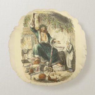 Coussins Ronds Fantôme de Noël Présent Scrooge