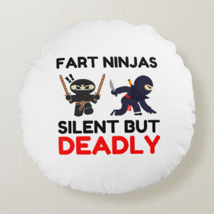 Coussins Ronds Fart Ninjas Silencieux Mais Mort