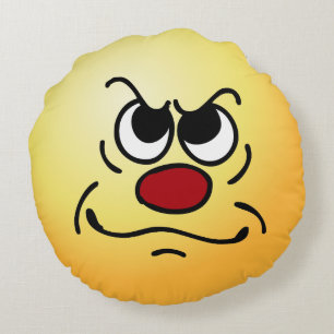 Coussins Ronds Fed vers le haut de visage Grumpey