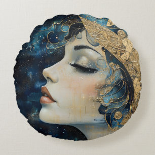 Coussins Ronds Femme Art Nouveau