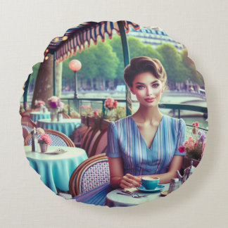 Coussins Ronds Femme dans un restaurant