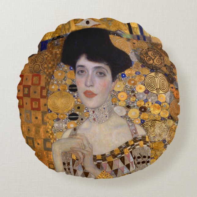 Coussins Ronds Femme de la version modifiée | de Gustav Klimt | (Devant)