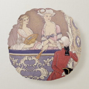 Coussins Ronds Femmes dans une boîte de théâtre, illustration 