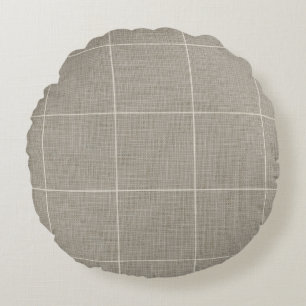 Coussins Ronds Fenêtre Rustique moderne Plaid Linen Grey