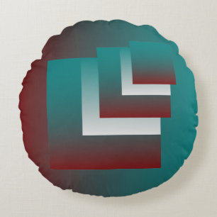 Coussins Ronds Fenêtres en blanc bordeaux turquoise