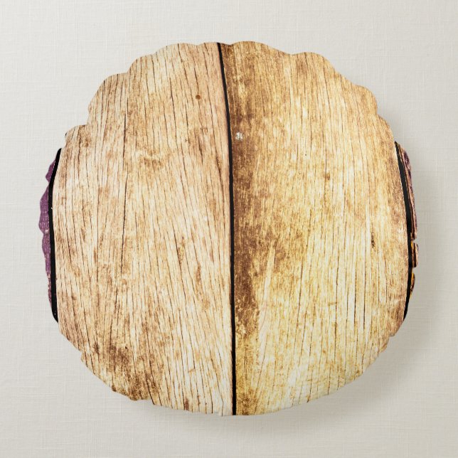 Coussins Ronds Fermeture de l'ancienne texture de bois fond abstr (Devant)