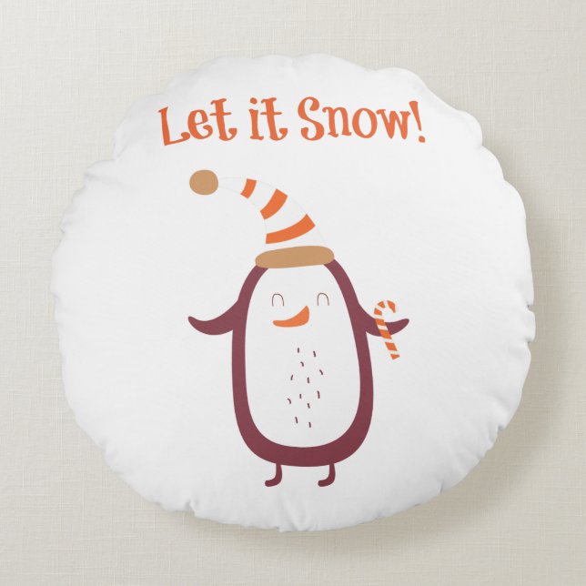 Coussins Ronds Festif Laisser Il Neige (Devant)