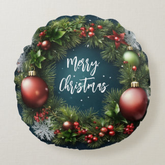 Coussins Ronds Festive Wreath Winter Magie
