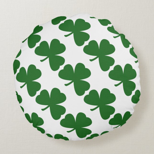 Coussins Ronds Fête de la St Patrick Shamrock verte (Dos)