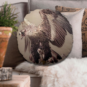 Coussins Ronds Fête de l'Indépendance Aigle Patriotique Broderie