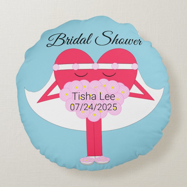 Coussins Ronds Fête des mariées du coeur qui se marie (Dos)