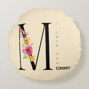 Coussins Ronds Fête des Mères, Je t'aime Maman, Moderne, Simple 