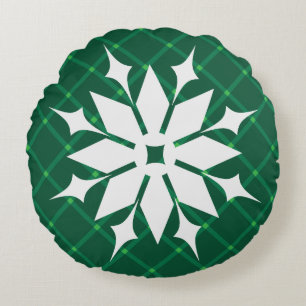Coussins Ronds Fêtes d'hiver traditionnelles Flacon de neige vert