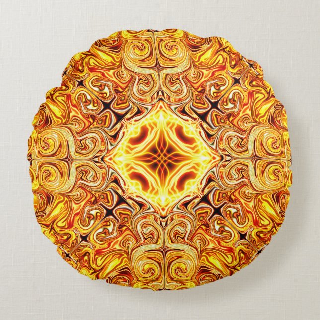 Coussins Ronds Feu solaire (Devant)