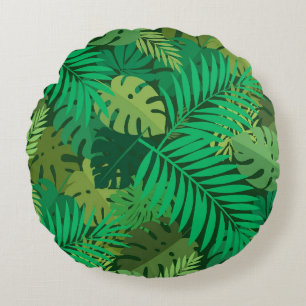 Coussins Ronds Feuillage luxuriant de la jungle tropicale