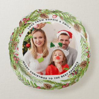 Coussins Ronds feuillage moderne chic élégant eucalyptus Noël