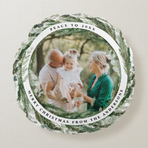 Coussins Ronds feuillage moderne chic élégant eucalyptus Noël
