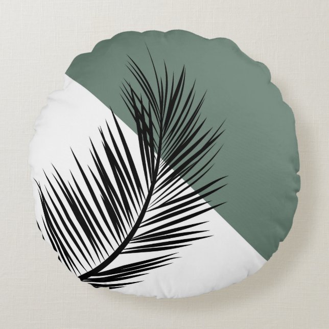 Coussins Ronds Feuille de palme (Devant)