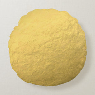 Coussins Ronds Feuille d'or élégante imprimée