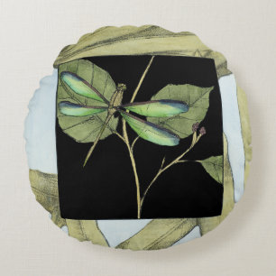 Coussins Ronds Feuilles à l'instigation de la libellule par Jenni