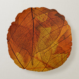 Coussins Ronds feuilles d'automne dans les détails automne, arriè