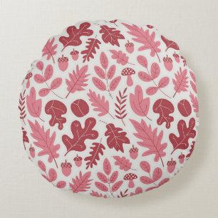 Coussins Ronds Feuilles d'automne et Motif d'Acorns