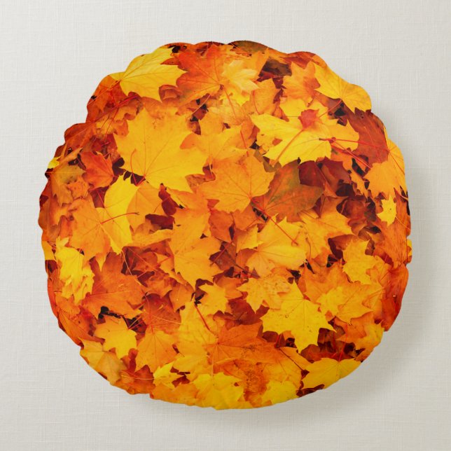 Coussins Ronds Feuilles d'automne feuillage feuilles d'automne (Devant)