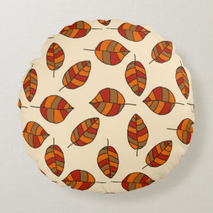 Coussins Ronds Feuilles d'automne réglable Motif feuille rouge