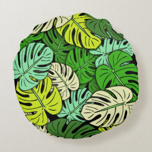 Coussins Ronds Feuilles de Monstera #3