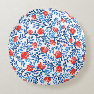 Coussins Ronds Feuilles floraux : Motif naturel sans transparence