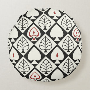 Coussins Ronds Feuilles géométriques, motif naturel transparent.