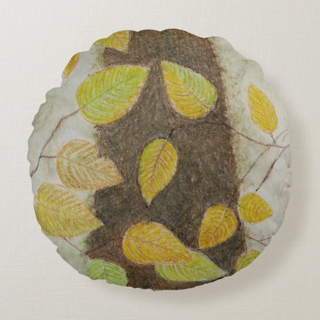 Coussins Ronds Feuilles hêtre (Devant)