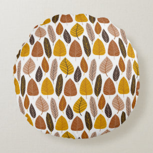 Coussins Ronds Feuilles naturels : Motif neutre sans joint.