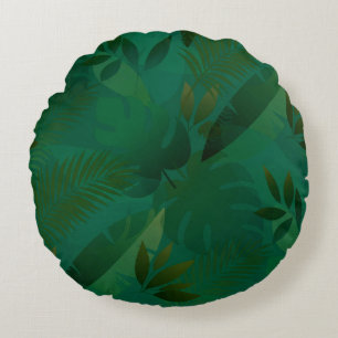 Coussins Ronds Feuilles Tropicales Mystiques Exotiques de la Jung