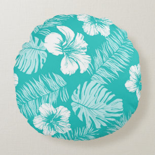 Coussins Ronds Feuilles tropicaux : Motif Plante Vintage