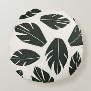 Coussins Ronds Feuilles vertes de la nature