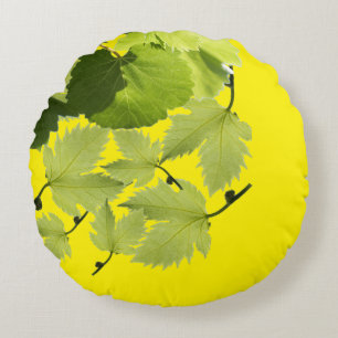 Coussins Ronds Feuilles verts de vigne