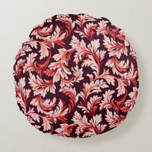 Coussins Ronds Feuilles vintages Spiral Baroque, Texturé.