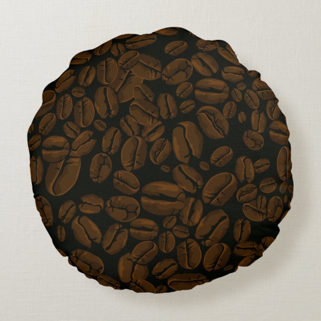 Coussins Ronds Fèves de café grillées (Dos)