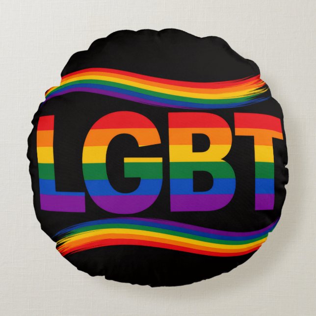 Coussins Ronds Fierté arc-en-ciel LGBT (Devant)