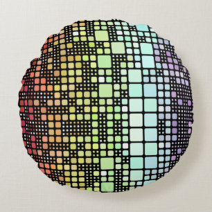 Coussins Ronds Fierté Neurogenre Géométrique Groovy Funky Rétro