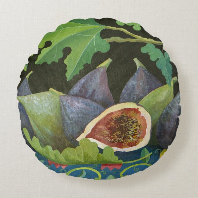 Coussins Ronds Figues sur le noir 2014 (Devant)