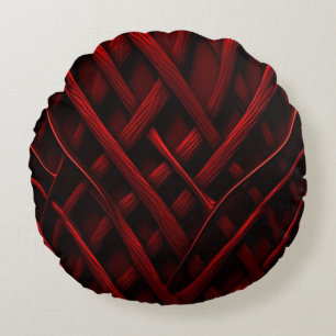 Coussins Ronds Fil Rouge Entrelacé