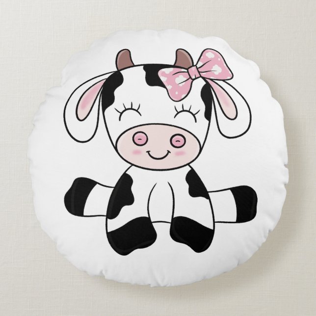 Coussins Ronds Fille de vache (Devant)