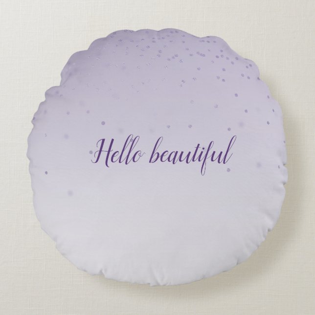 Coussins Ronds Fille Lilac Violet Confetti Glam Ombre (Devant)